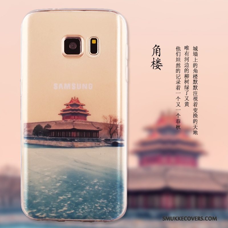 Etui Samsung Galaxy S6 Edge + Silikone Tynd Lyserød, Cover Samsung Galaxy S6 Edge + Beskyttelse