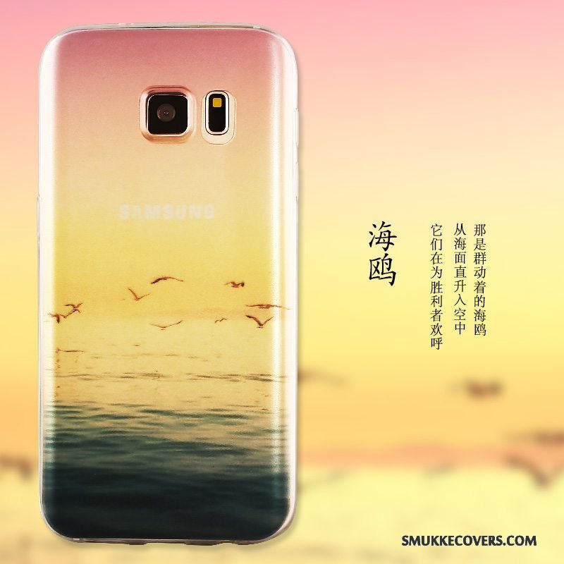 Etui Samsung Galaxy S6 Edge + Silikone Tynd Lyserød, Cover Samsung Galaxy S6 Edge + Beskyttelse