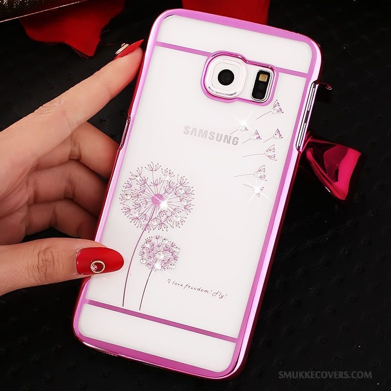 Etui Samsung Galaxy S6 Edge Strass Telefonguld, Cover Samsung Galaxy S6 Edge Beskyttelse Hård Gennemsigtig