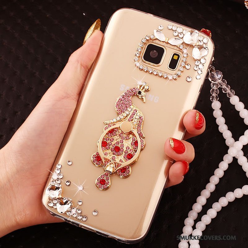 Etui Samsung Galaxy S6 Edge Strass Trend Guld, Cover Samsung Galaxy S6 Edge Beskyttelse Telefon