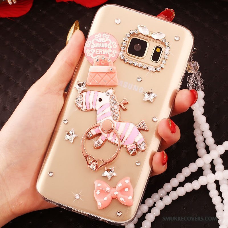 Etui Samsung Galaxy S6 Edge Strass Trend Guld, Cover Samsung Galaxy S6 Edge Beskyttelse Telefon