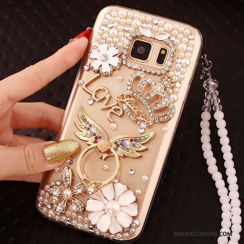 Etui Samsung Galaxy S6 Edge Strass Trend Guld, Cover Samsung Galaxy S6 Edge Beskyttelse Telefon