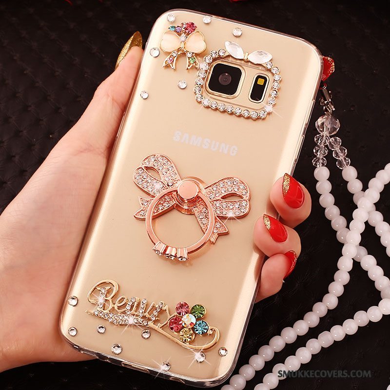 Etui Samsung Galaxy S6 Edge Strass Trend Guld, Cover Samsung Galaxy S6 Edge Beskyttelse Telefon