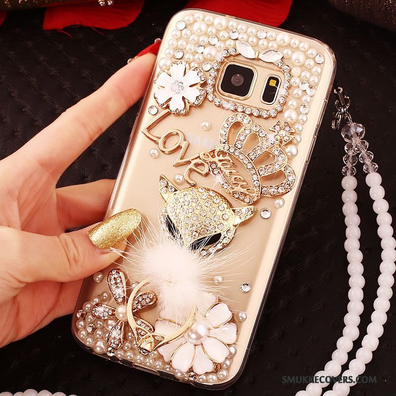 Etui Samsung Galaxy S6 Edge Strass Trend Guld, Cover Samsung Galaxy S6 Edge Beskyttelse Telefon