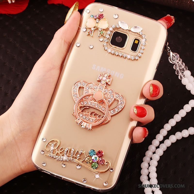 Etui Samsung Galaxy S6 Edge Strass Trend Guld, Cover Samsung Galaxy S6 Edge Beskyttelse Telefon