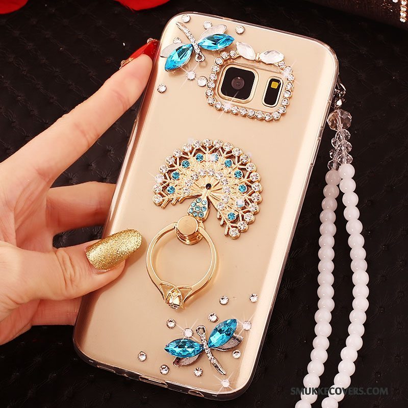 Etui Samsung Galaxy S6 Edge Strass Trend Guld, Cover Samsung Galaxy S6 Edge Beskyttelse Telefon