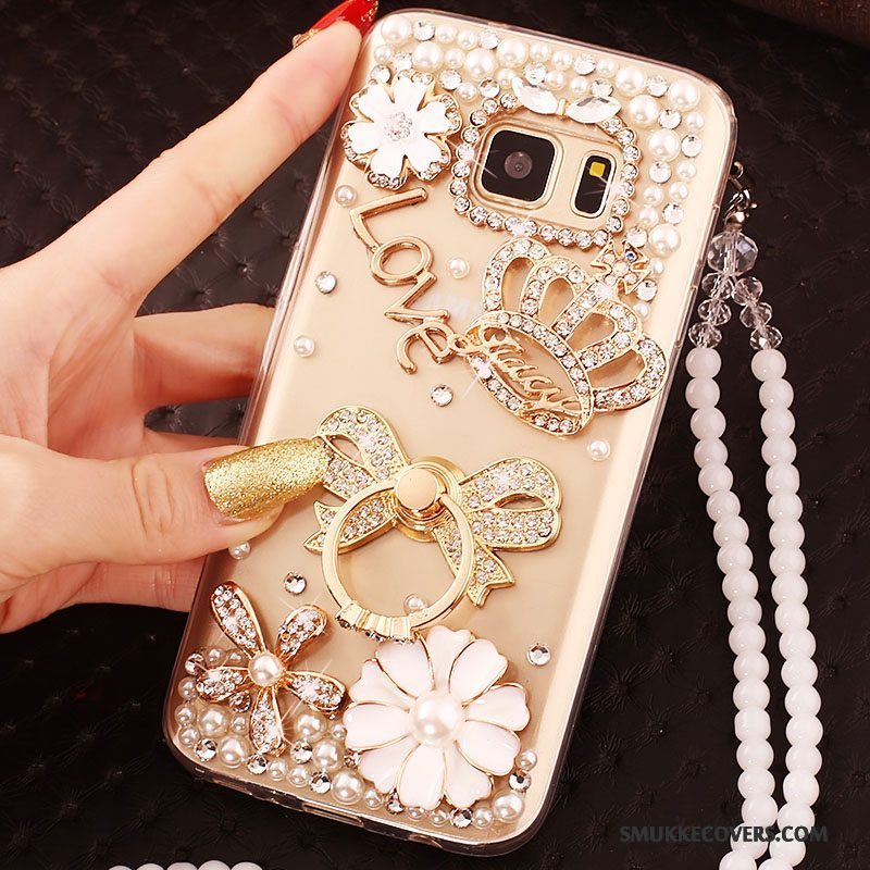 Etui Samsung Galaxy S6 Edge Strass Trend Guld, Cover Samsung Galaxy S6 Edge Beskyttelse Telefon