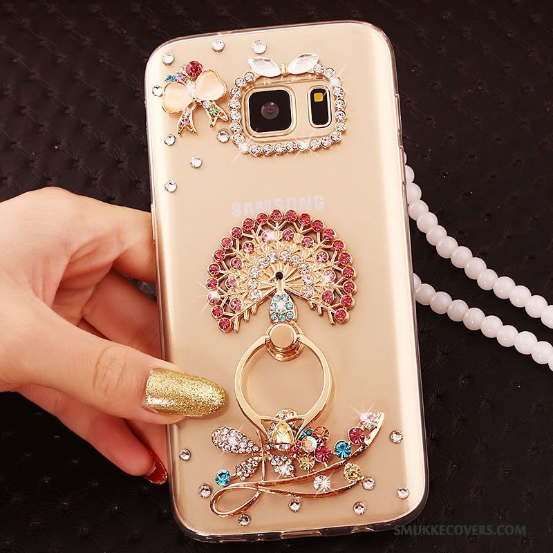 Etui Samsung Galaxy S6 Edge Strass Trend Guld, Cover Samsung Galaxy S6 Edge Beskyttelse Telefon