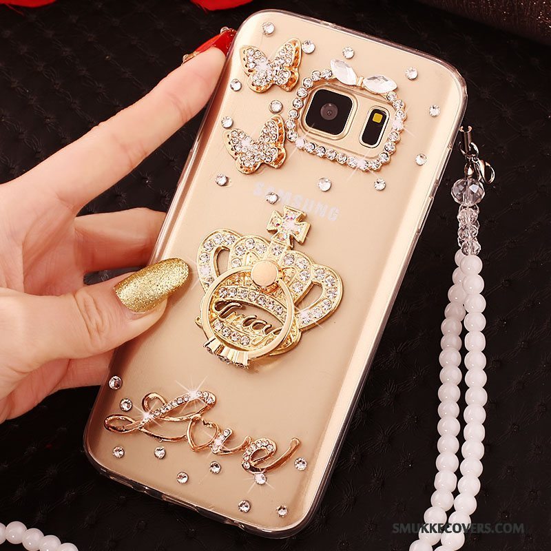 Etui Samsung Galaxy S6 Edge Strass Trend Guld, Cover Samsung Galaxy S6 Edge Beskyttelse Telefon