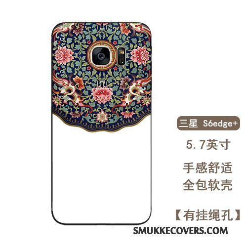 Etui Samsung Galaxy S6 Edge + Tasker Telefonaf Personlighed, Cover Samsung Galaxy S6 Edge + Silikone Anti-fald Blomster