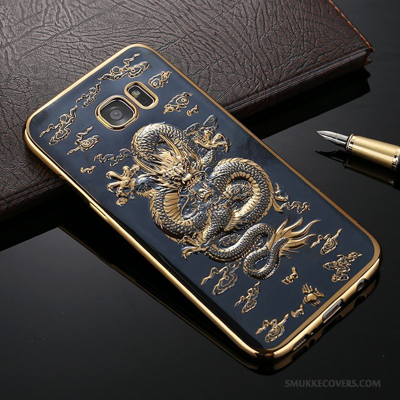 Etui Samsung Galaxy S6 Edge + Tasker Trend Telefon, Cover Samsung Galaxy S6 Edge + Silikone Ny Guld