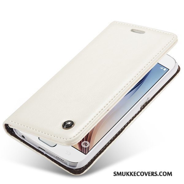 Etui Samsung Galaxy S6 Folio Sort Anti-fald, Cover Samsung Galaxy S6 Læder Telefon