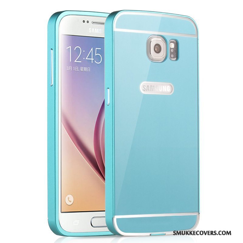 Etui Samsung Galaxy S6 Metal Bagdæksel Telefon, Cover Samsung Galaxy S6 Gul Ramme