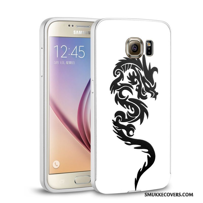 Etui Samsung Galaxy S6 Metal Bagdæksel Telefon, Cover Samsung Galaxy S6 Gul Ramme