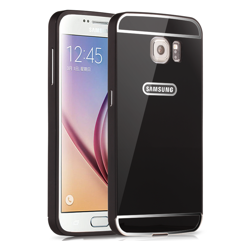 Etui Samsung Galaxy S6 Metal Bagdæksel Telefon, Cover Samsung Galaxy S6 Gul Ramme