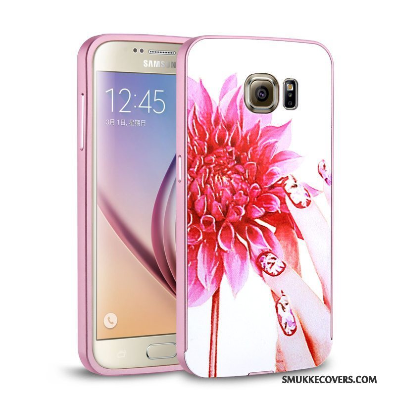 Etui Samsung Galaxy S6 Metal Bagdæksel Telefon, Cover Samsung Galaxy S6 Gul Ramme