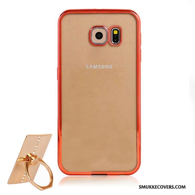 Etui Samsung Galaxy S6 Silikone Rød Gennemsigtig, Cover Samsung Galaxy S6 Beskyttelse