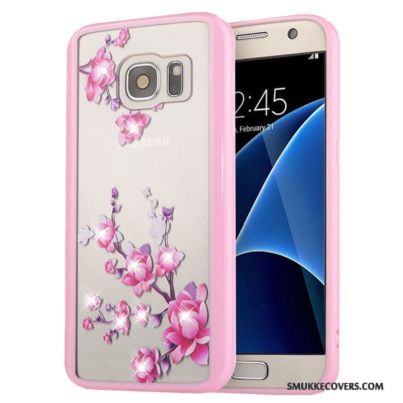 Etui Samsung Galaxy S7 Beskyttelse Lyserød Telefon, Cover Samsung Galaxy S7 Blød