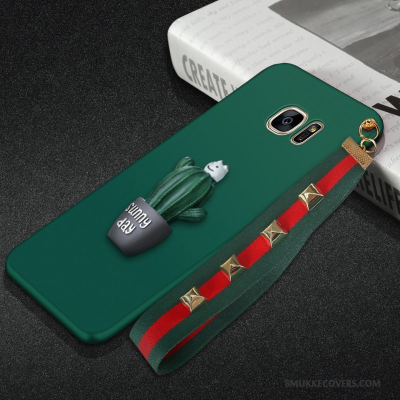 Etui Samsung Galaxy S7 Beskyttelse Mørkegrøn Anti-fald, Cover Samsung Galaxy S7 Silikone Trend Telefon