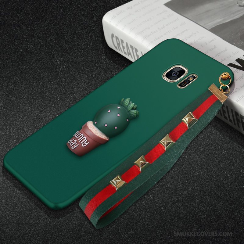 Etui Samsung Galaxy S7 Beskyttelse Mørkegrøn Anti-fald, Cover Samsung Galaxy S7 Silikone Trend Telefon
