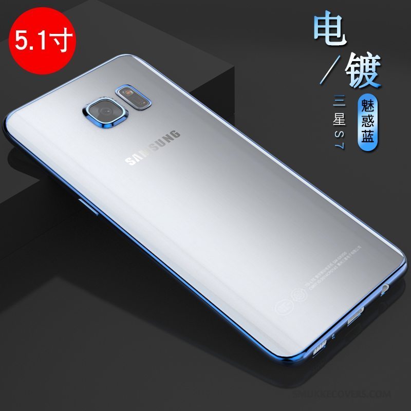 Etui Samsung Galaxy S7 Blød Anti-fald Guld, Cover Samsung Galaxy S7 Silikone Telefontynd