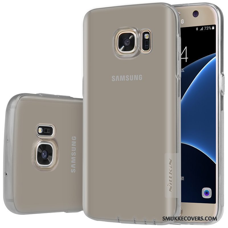 Etui Samsung Galaxy S7 Blød Lyserød Tynd, Cover Samsung Galaxy S7 Silikone Gennemsigtig Guld