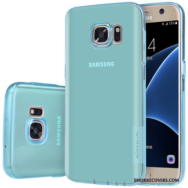 Etui Samsung Galaxy S7 Blød Lyserød Tynd, Cover Samsung Galaxy S7 Silikone Gennemsigtig Guld