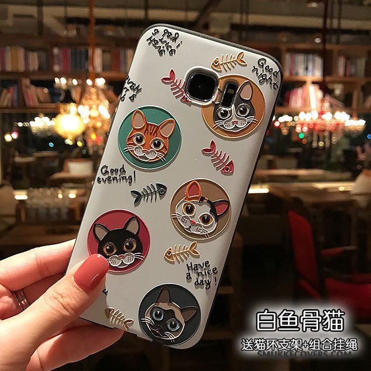 Etui Samsung Galaxy S7 Blød Sort Lyse, Cover Samsung Galaxy S7 Cartoon Blå Af Personlighed