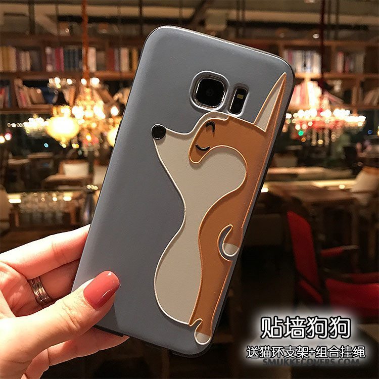 Etui Samsung Galaxy S7 Blød Sort Lyse, Cover Samsung Galaxy S7 Cartoon Blå Af Personlighed