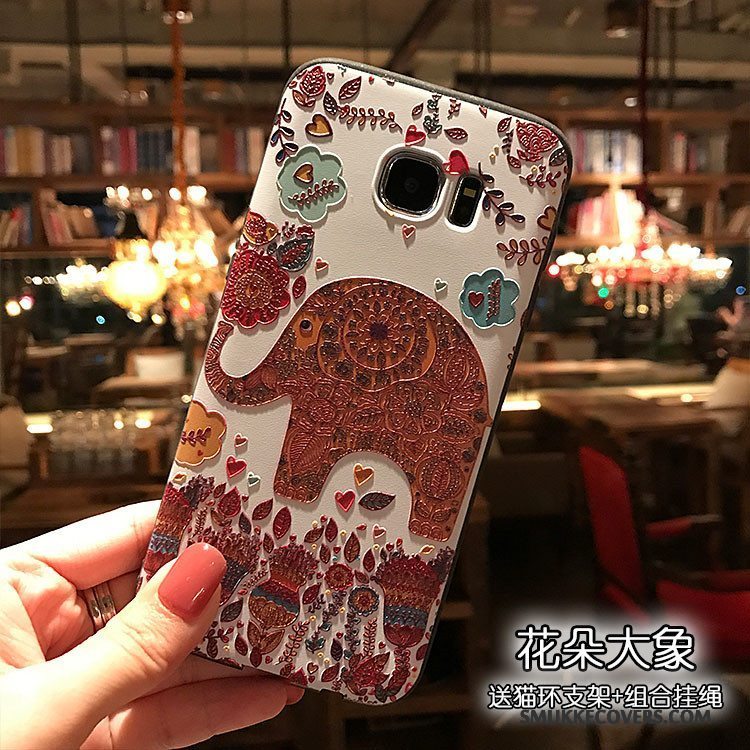 Etui Samsung Galaxy S7 Blød Sort Lyse, Cover Samsung Galaxy S7 Cartoon Blå Af Personlighed