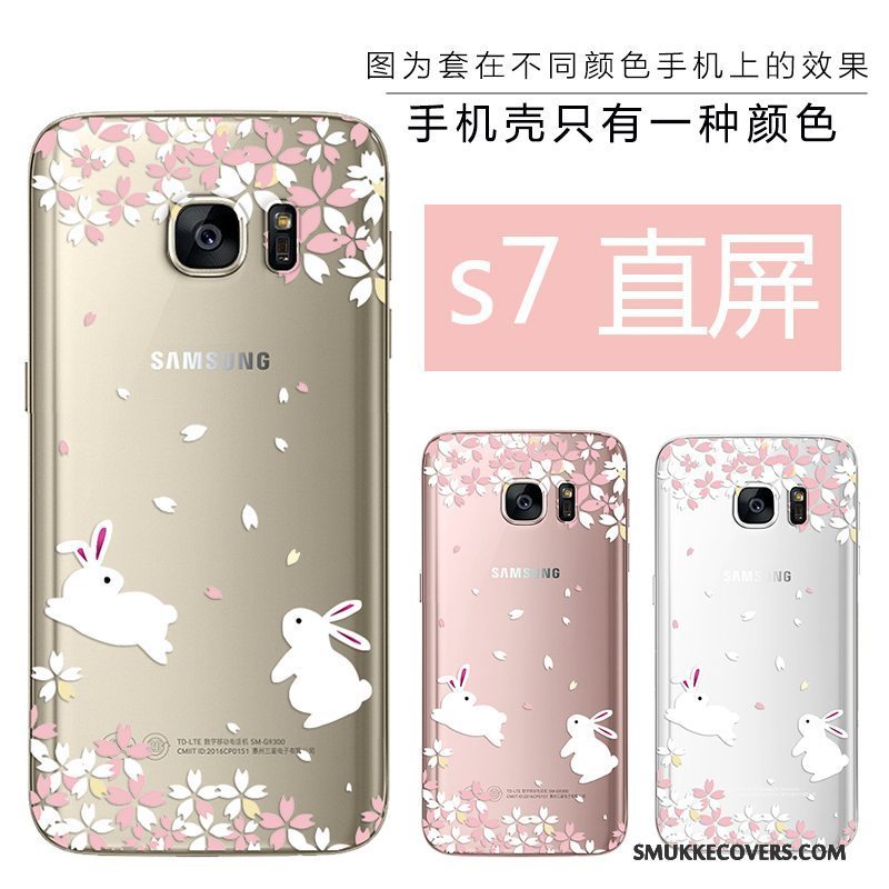 Etui Samsung Galaxy S7 Blød Telefonskønhed, Cover Samsung Galaxy S7 Relief Lyserød Ny