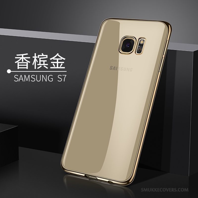 Etui Samsung Galaxy S7 Blød Trend Gennemsigtig, Cover Samsung Galaxy S7 Silikone Sølv Telefon