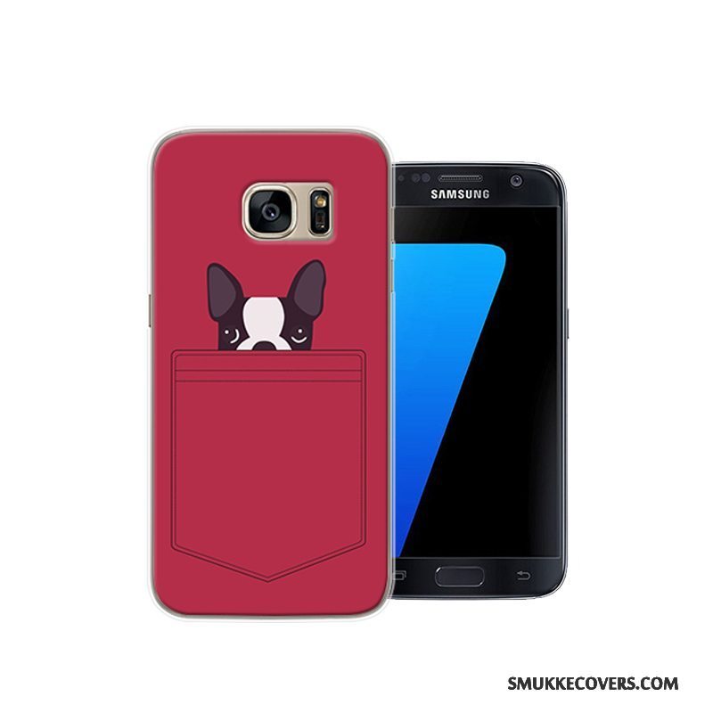 Etui Samsung Galaxy S7 Cartoon Hård Rød, Cover Samsung Galaxy S7 Beskyttelse Telefonanti-fald