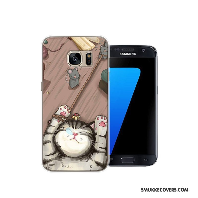 Etui Samsung Galaxy S7 Cartoon Hård Rød, Cover Samsung Galaxy S7 Beskyttelse Telefonanti-fald