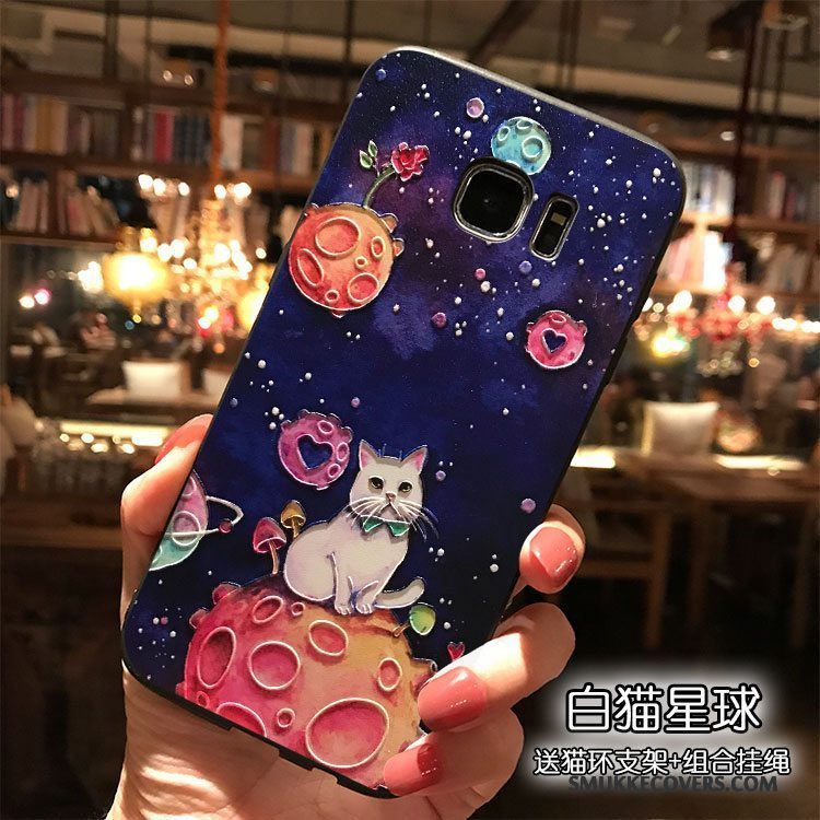 Etui Samsung Galaxy S7 Cartoon Telefonhængende Ornamenter, Cover Samsung Galaxy S7 Tasker Af Personlighed Lilla