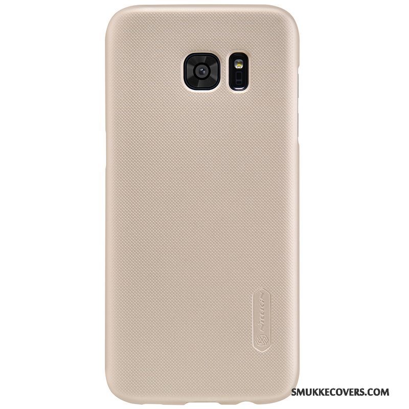 Etui Samsung Galaxy S7 Edge Beskyttelse Guld Nubuck, Cover Samsung Galaxy S7 Edge Telefonskærmbeskyttelse