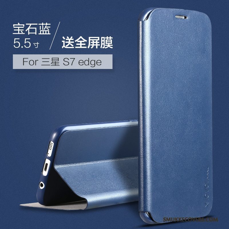 Etui Samsung Galaxy S7 Edge Beskyttelse Telefontynd, Cover Samsung Galaxy S7 Edge Tasker Mørkeblå Anti-fald