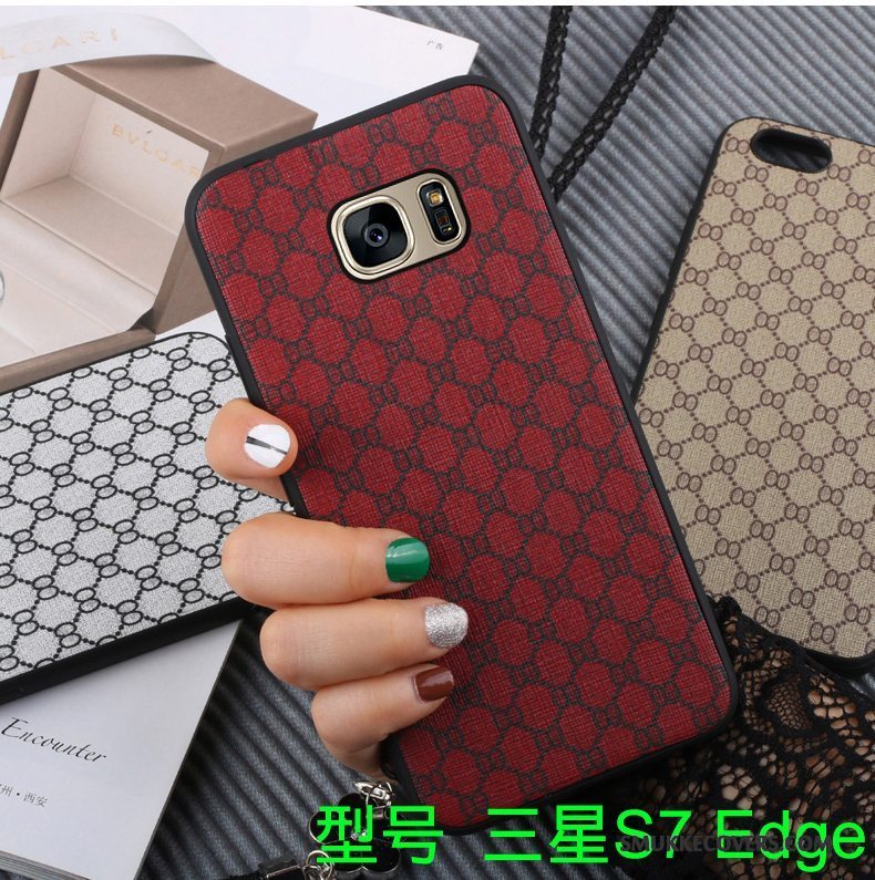 Etui Samsung Galaxy S7 Edge Blød Telefonstor, Cover Samsung Galaxy S7 Edge Silikone Khaki Trend
