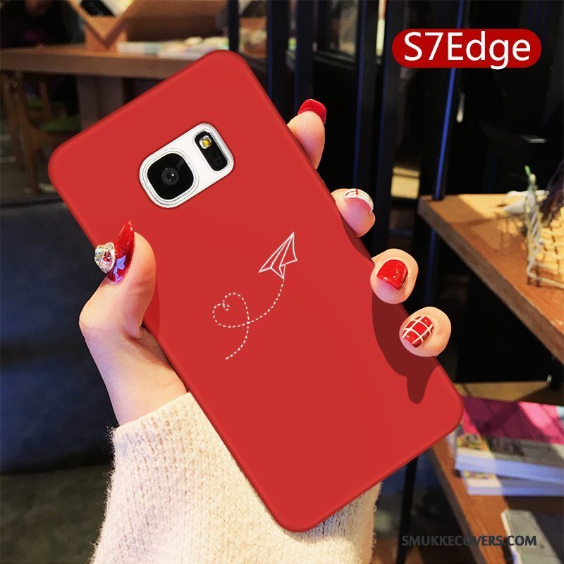 Etui Samsung Galaxy S7 Edge Cartoon Rød Telefon, Cover Samsung Galaxy S7 Edge Silikone Af Personlighed Elskeren