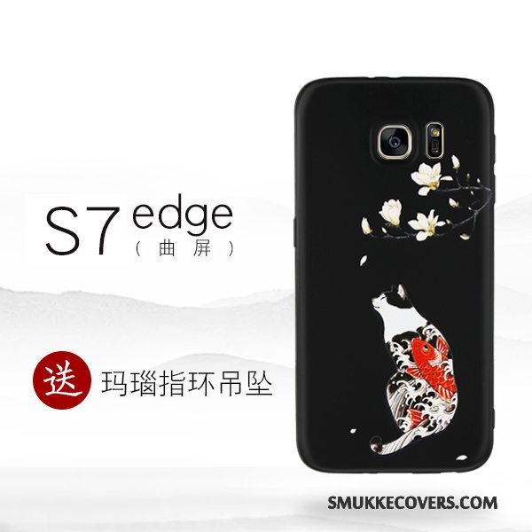 Etui Samsung Galaxy S7 Edge Kreativ Af Personlighed Telefon, Cover Samsung Galaxy S7 Edge Silikone Sort