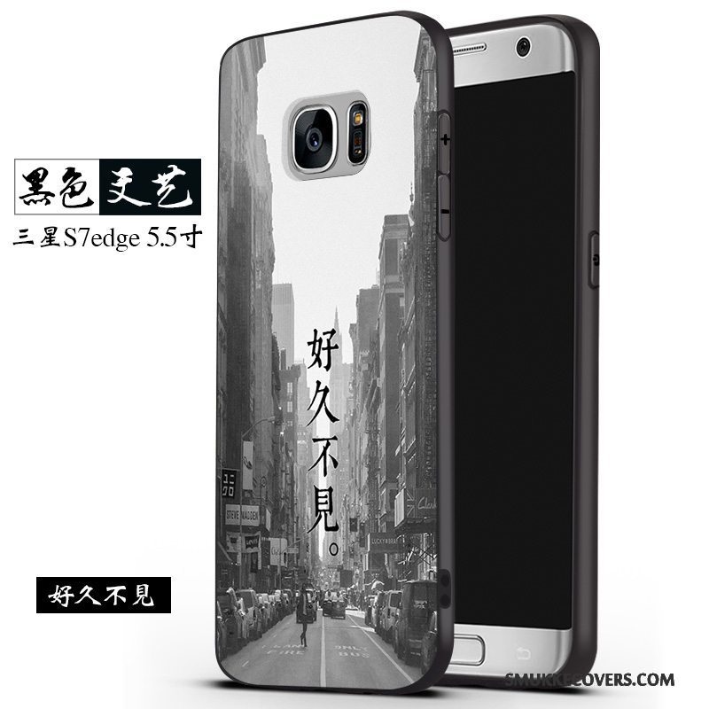 Etui Samsung Galaxy S7 Edge Kreativ Grå Telefon, Cover Samsung Galaxy S7 Edge Beskyttelse Trend Af Personlighed