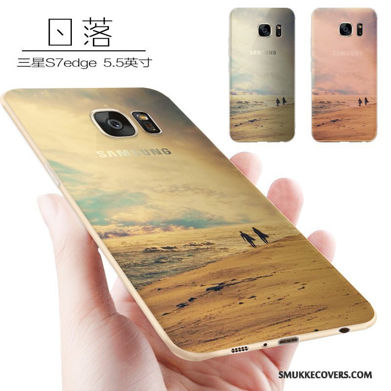 Etui Samsung Galaxy S7 Edge Kreativ Nubuck Telefon, Cover Samsung Galaxy S7 Edge Silikone Af Personlighed Pulver