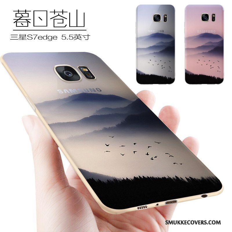 Etui Samsung Galaxy S7 Edge Kreativ Nubuck Telefon, Cover Samsung Galaxy S7 Edge Silikone Af Personlighed Pulver