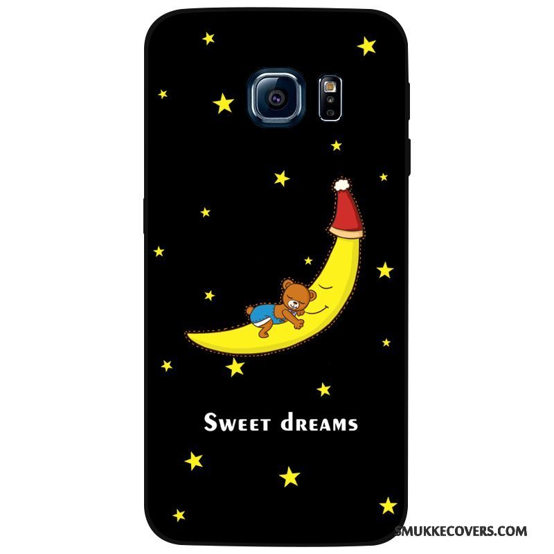 Etui Samsung Galaxy S7 Edge Kreativ Telefonaf Personlighed, Cover Samsung Galaxy S7 Edge Cartoon Sort Anti-fald