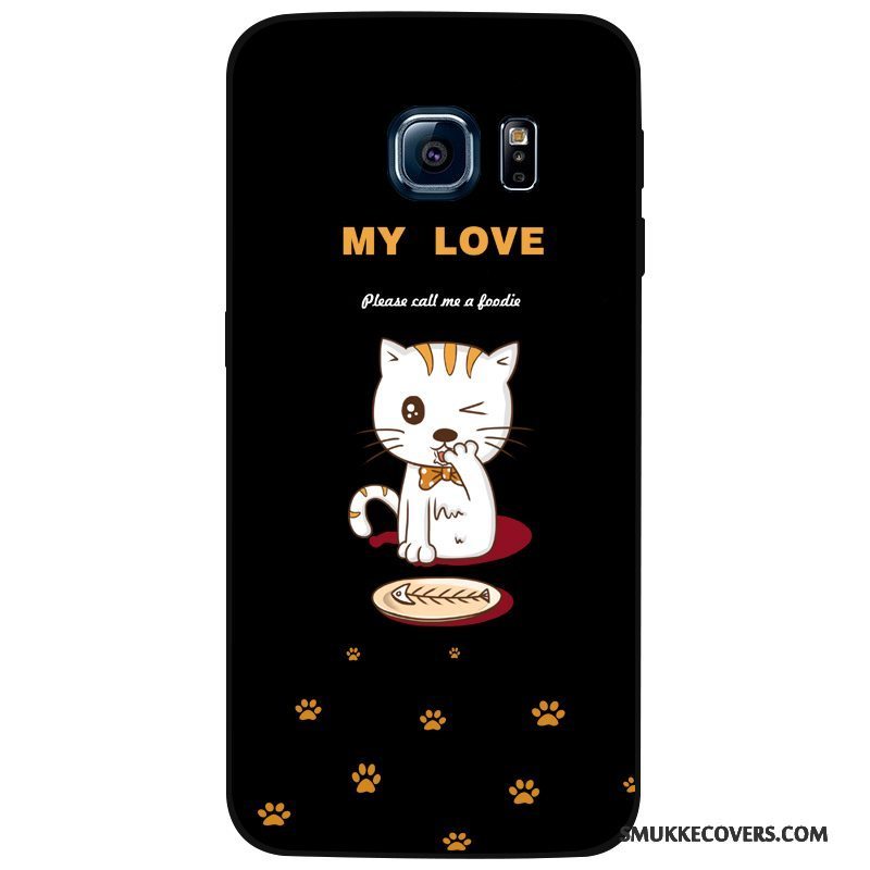 Etui Samsung Galaxy S7 Edge Kreativ Telefonaf Personlighed, Cover Samsung Galaxy S7 Edge Cartoon Sort Anti-fald