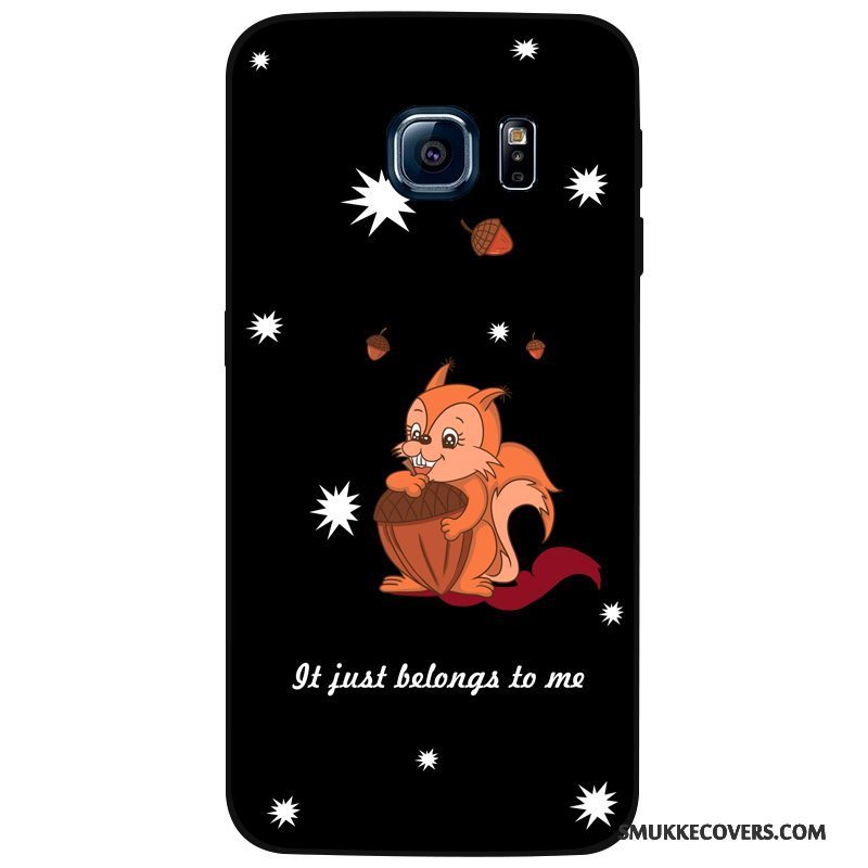 Etui Samsung Galaxy S7 Edge Kreativ Telefonaf Personlighed, Cover Samsung Galaxy S7 Edge Cartoon Sort Anti-fald