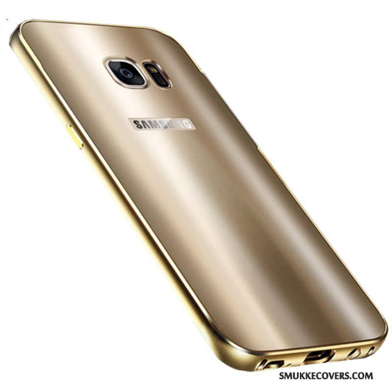 Etui Samsung Galaxy S7 Edge Metal Anti-fald Ramme, Cover Samsung Galaxy S7 Edge Beskyttelse Telefonblå