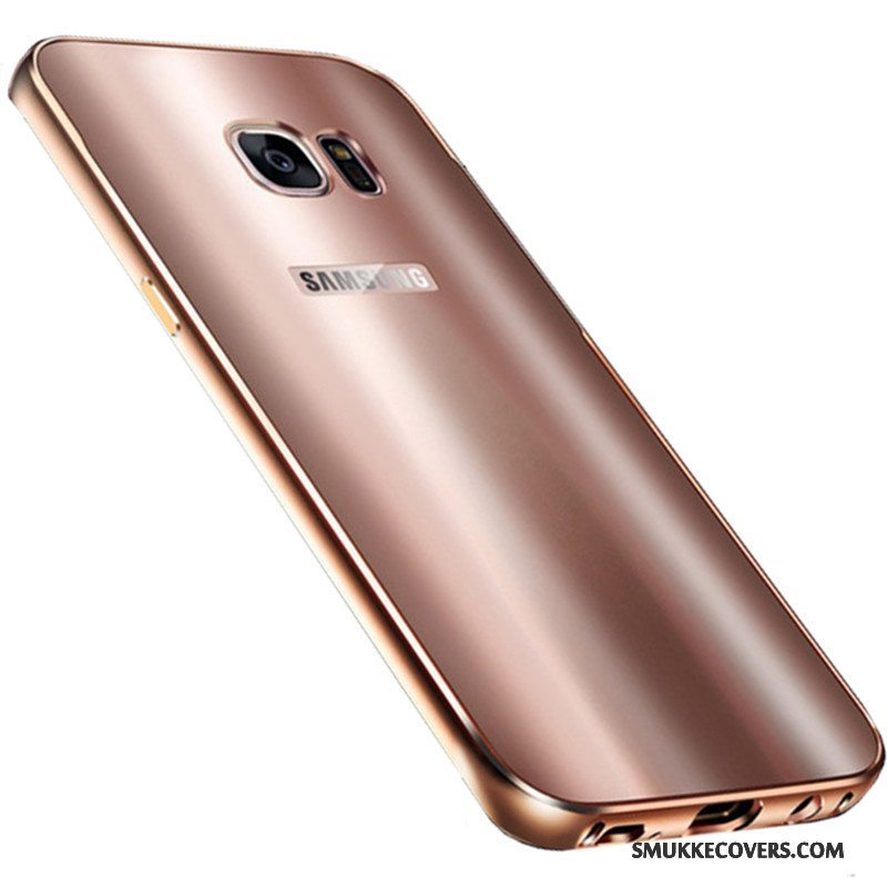 Etui Samsung Galaxy S7 Edge Metal Anti-fald Ramme, Cover Samsung Galaxy S7 Edge Beskyttelse Telefonblå