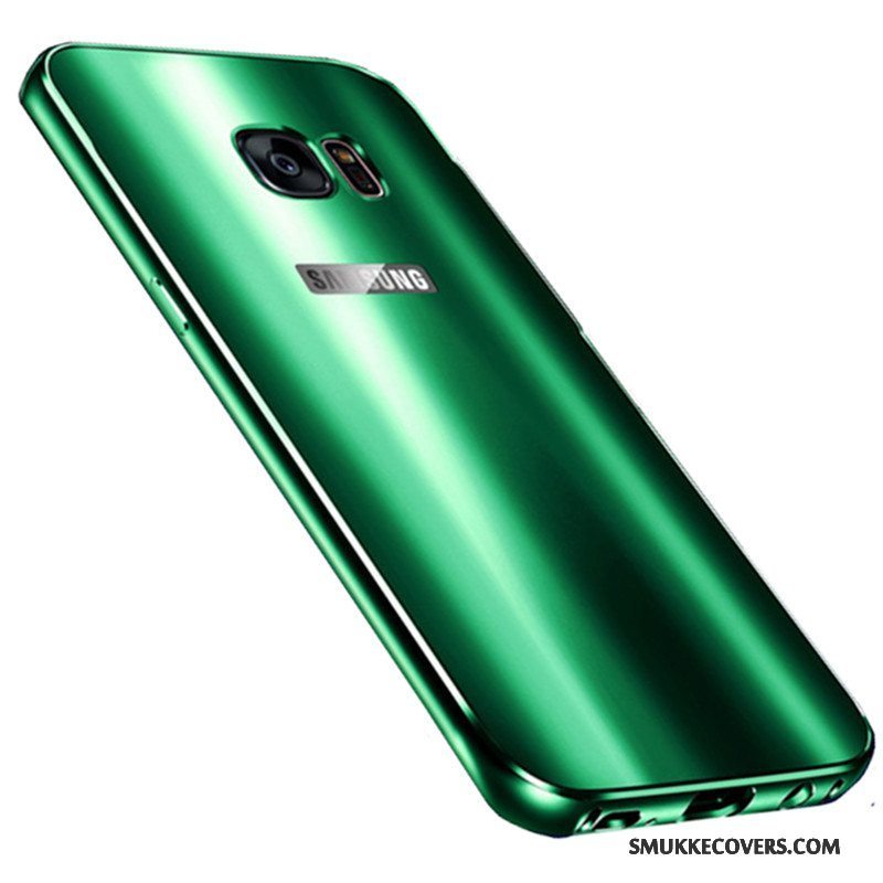 Etui Samsung Galaxy S7 Edge Metal Anti-fald Ramme, Cover Samsung Galaxy S7 Edge Beskyttelse Telefonblå