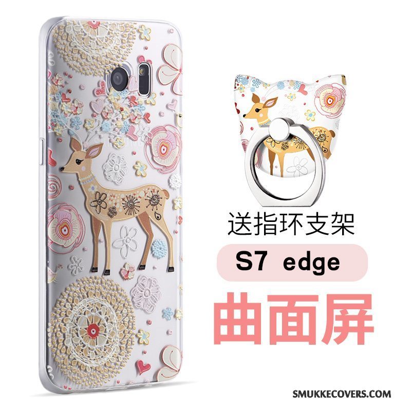 Etui Samsung Galaxy S7 Edge Relief Af Personlighed Tynd, Cover Samsung Galaxy S7 Edge Cartoon Sort Telefon